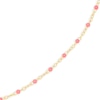 Thumbnail Image 2 of Pink Enamel Bead Station Chain Necklace in 14K Gold