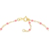 Thumbnail Image 3 of Pink Enamel Bead Station Chain Necklace in 14K Gold