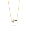 Thumbnail Image 2 of Black Enamel Sideways Cross Necklace in 14K Gold