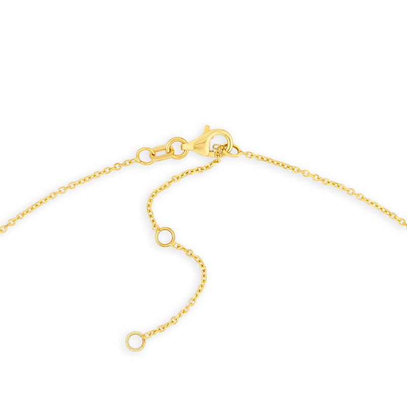 Main Image 3 of Black Enamel Sideways Cross Necklace in 14K Gold