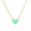 Thumbnail Image 1 of Turquoise Enamel Heart Necklace in 14K Gold
