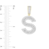 Thumbnail Image 2 of 1-1/5 CT. T.W. Baguette and Round Diamond Letter "S" Initial Necklace Charm in 10K Gold
