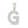 Thumbnail Image 1 of 1-1/4 CT. T.W. Baguette and Round Diamond Letter "G" Initial Necklace Charm in 10K Gold