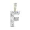 Thumbnail Image 1 of 1-1/4 CT. T.W. Baguette and Round Diamond Letter "F" Initial Necklace Charm in 10K Gold