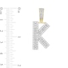 Thumbnail Image 2 of 1-1/5 CT. T.W. Baguette and Round Diamond Letter "K" Initial Necklace Charm in 10K Gold