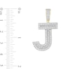 Thumbnail Image 2 of 1-1/5 CT. T.W. Baguette and Round Diamond Letter "J" Initial Necklace Charm in 10K Gold