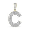 Thumbnail Image 1 of 1-1/5 CT. T.W. Baguette and Round Diamond Letter "C" Initial Necklace Charm in 10K Gold