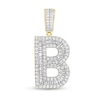 Thumbnail Image 1 of 1-1/4 CT. T.W. Baguette and Round Diamond Letter "B" Initial Necklace Charm in 10K Gold