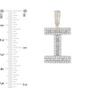 Thumbnail Image 2 of 1-1/6 CT. T.W. Baguette and Round Diamond Letter "I" Initial Necklace Charm in 10K Gold