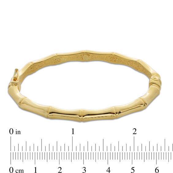 Bamboo Bangle in Sculpted Hollow 14K Gold - 7.25"