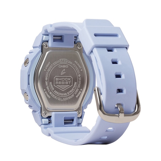 Ladiesâ Casio G-Shock Blue Resin Analog Digital Watch with Silver- to Blue-Tone Dial (Model: Gmap2100Sg2A)