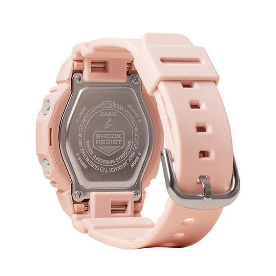 Ladiesâ Casio G-Shock Pink Resin Analog Digital Watch with Light- to Dark-Pink Dial (Model: Gmap2100Sg4A)