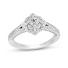 Thumbnail Image 1 of Enchanted Disney Ariel 3/4 CT. T.W. Princess-Cut Diamond Scallop Frame Split Shank Engagement Ring in 14K White Gold