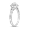 Thumbnail Image 2 of Enchanted Disney Ariel 3/4 CT. T.W. Princess-Cut Diamond Scallop Frame Split Shank Engagement Ring in 14K White Gold