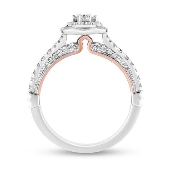 Collectorâs Edition Enchanted Disney Sleeping Beauty 65th Anniversary Diamond Flower Engagement Ring in 14K White Gold