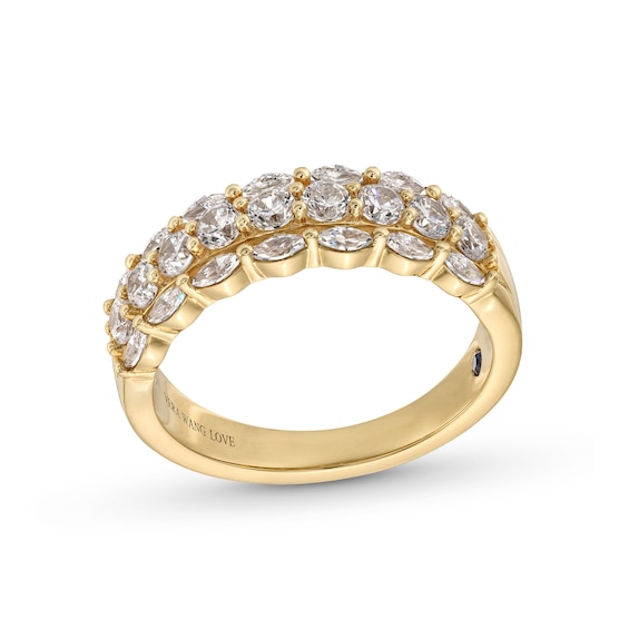 Vera Wang Love Collection 1 CT. T.w. Marquise and Round Diamond Triple Row Anniversary Band in 14K Gold