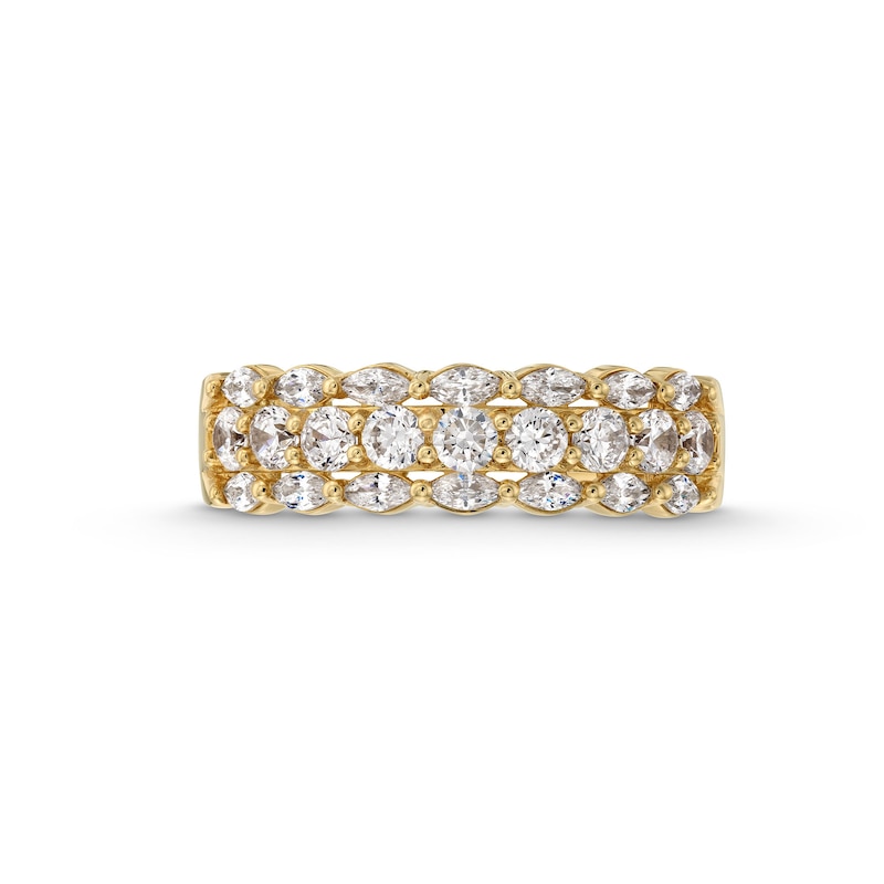 Main Image 3 of Vera Wang Love Collection 1 CT. T.W. Marquise and Round Diamond Triple Row Anniversary Band in 14K Gold