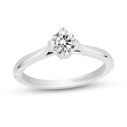 Enchanted Disney Majestic Princess 1/2 CT. Diamond Solitaire Engagement Ring in 14K White Gold (I/I1)