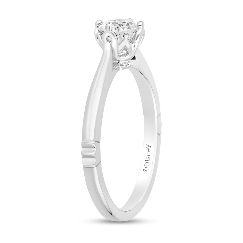 Main Image 2 of Enchanted Disney Majestic Princess 1/2 CT. Diamond Solitaire Engagement Ring in 14K White Gold (I/I1)