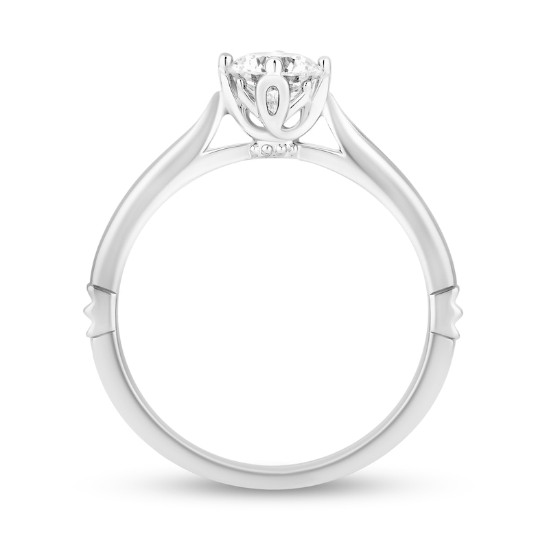 Main Image 3 of Enchanted Disney Majestic Princess 1/2 CT. Diamond Solitaire Engagement Ring in 14K White Gold (I/I1)