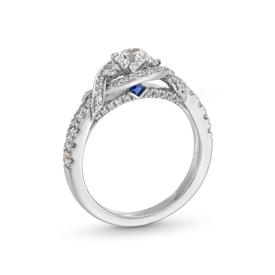 Vera Wang Love Collection 1 CT. T.w. Diamond Twist Buckle Frame Engagement Ring in 14K White Gold