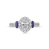 Thumbnail Image 3 of Vera Wang Love Collection 1-1/2 CT. T.W. Oval Diamond Frame with Sapphire Collar Engagement Ring in 14K White Gold