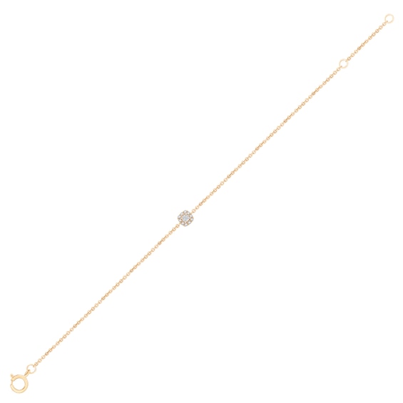 1/20 CT. T.w. Diamond Cushion-Shaped Frame Chain Bracelet in 10K Gold - 7.5"