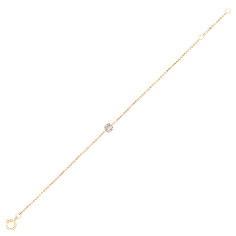 Main Image 2 of 1/20 CT. T.W. Diamond Cushion-Shaped Frame Chain Bracelet in 10K Gold - 7.5"
