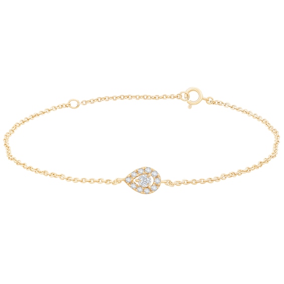 1/20 CT. T.w. Diamond Pear-Shaped Frame Chain Bracelet in 10K Gold - 7.5"