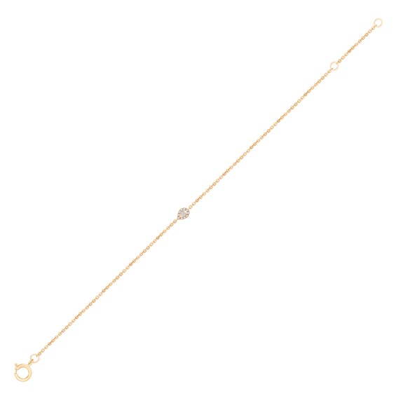 1/20 CT. T.w. Diamond Pear-Shaped Frame Chain Bracelet in 10K Gold - 7.5"