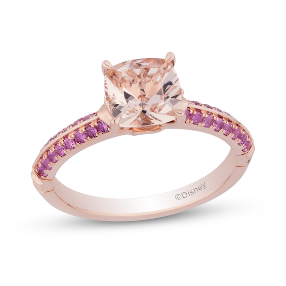 Collectorâs Edition Enchanted Disney Sleeping Beauty 65th Anniversary Morganite Engagement Ring in 14K Rose Gold