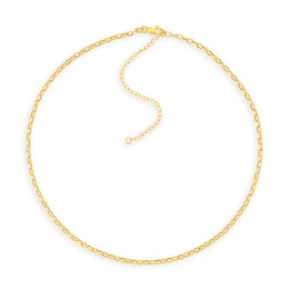 2.15mm Oval Rolo Chain Necklace in Hollow 14K Gold - 16”