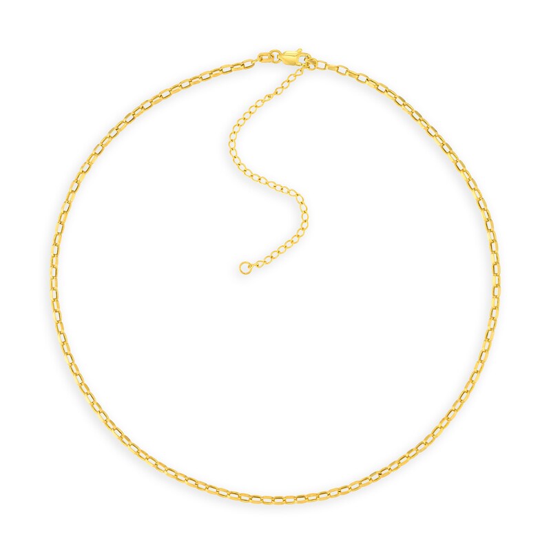 Main Image 1 of 2.15mm Oval Rolo Chain Necklace in Hollow 14K Gold - 16”
