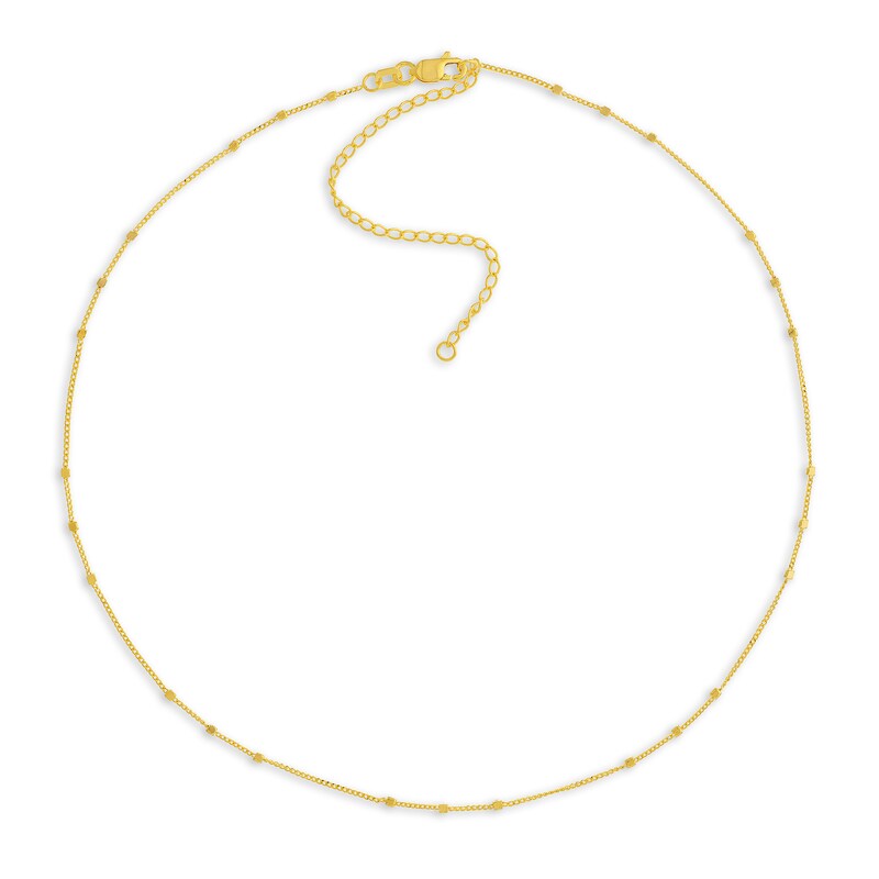 Main Image 1 of 1.35mm Diamond-Cut Saturn Bead Station Chain Necklace in Solid 14K Gold - 16”