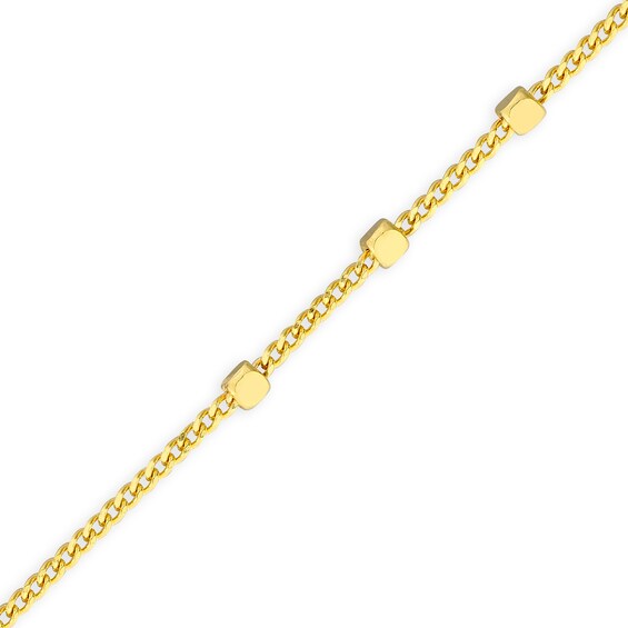 1.35mm Diamond-Cut Saturn Bead Station Chain Necklace in Solid 14K Gold - 16â