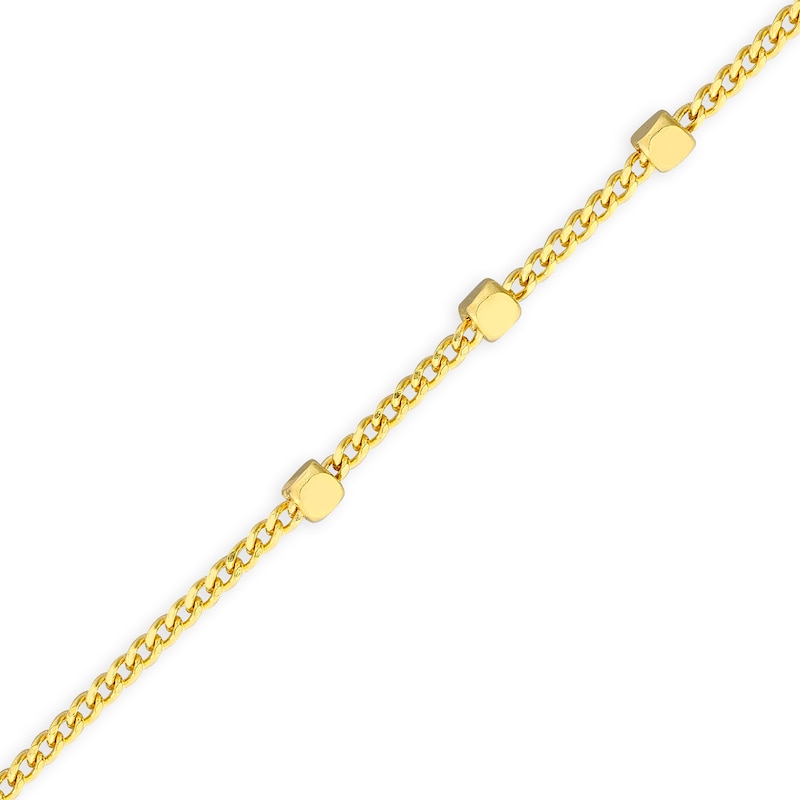 Main Image 2 of 1.35mm Diamond-Cut Saturn Bead Station Chain Necklace in Solid 14K Gold - 16”