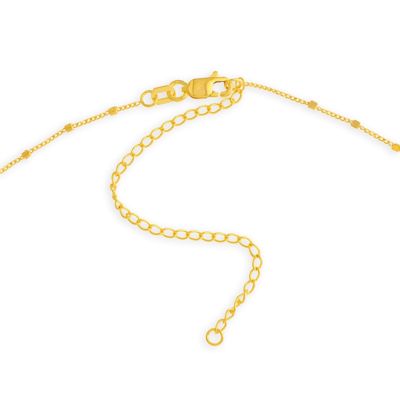 Main Image 3 of 1.35mm Diamond-Cut Saturn Bead Station Chain Necklace in Solid 14K Gold - 16”
