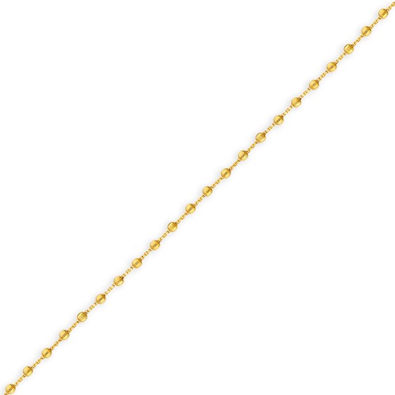 0.95mm Diamond-Cut Brilliance Bead Station Chain Necklace in Solid 14K Gold - 16â