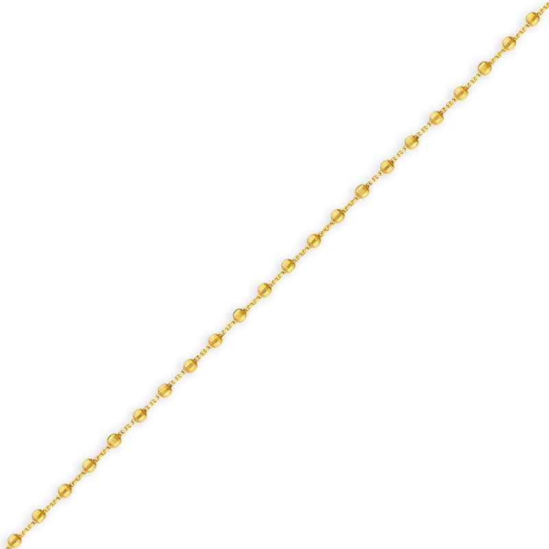 Main Image 2 of 0.95mm Diamond-Cut Brilliance Bead Station Chain Necklace in Solid 14K Gold - 16”