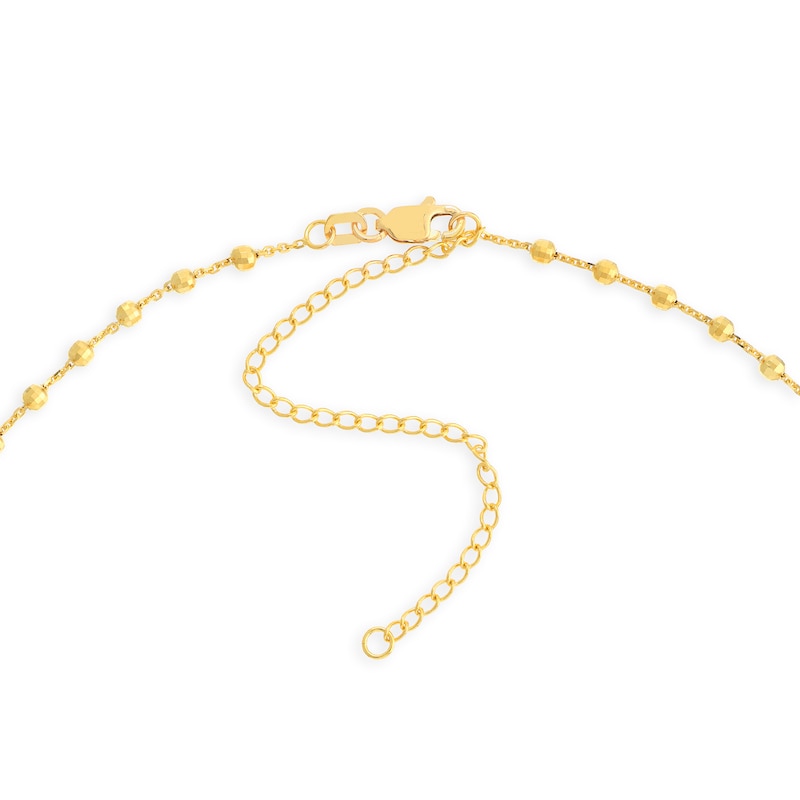 Main Image 3 of 0.95mm Diamond-Cut Brilliance Bead Station Chain Necklace in Solid 14K Gold - 16”