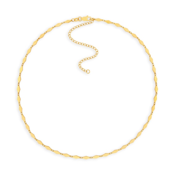 2.66mm Mirror Flat Link Chain Necklace in Solid 14K Gold - 16â