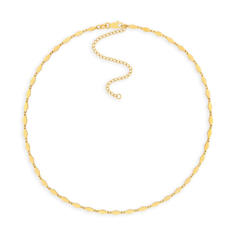 Main Image 1 of 2.66mm Mirror Flat Link Chain Necklace in Solid 14K Gold - 16”