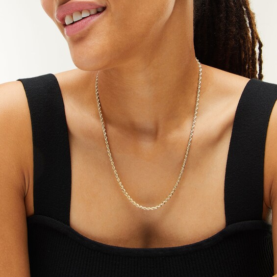 3.0mm Silk Rope™ Chain Necklace in Solid 14K Gold - 20”