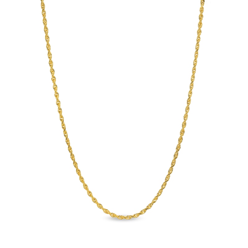 Main Image 1 of 2.4mm Diamond-Cut Glitter Rope Chain Necklace in Solid 14K Gold - 18"