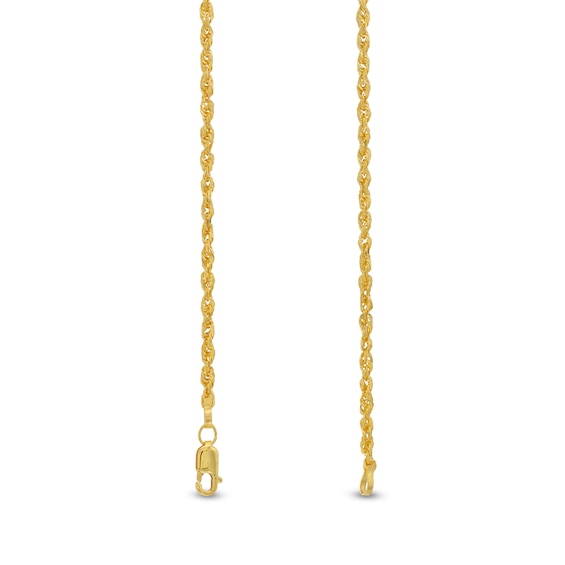 2.4mm Diamond-Cut Glitter Rope Chain Necklace in Solid 14K Gold - 18"
