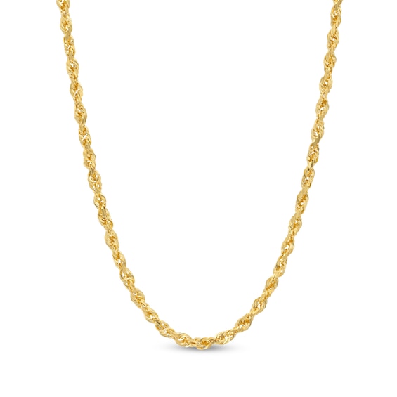 3.0mm Glitter Rope Chain Necklace in Solid 14K Gold - 20"