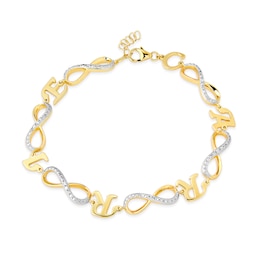 1/5 CT. T.W. Diamond Name Infinity Link Bracelet (1 Line) - 8.25"