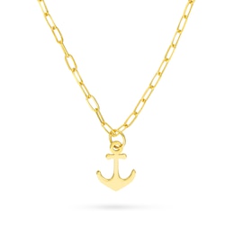 Anchor Pendant in Solid 14K Gold