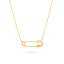 Safety Pin Necklace in 14K Gold