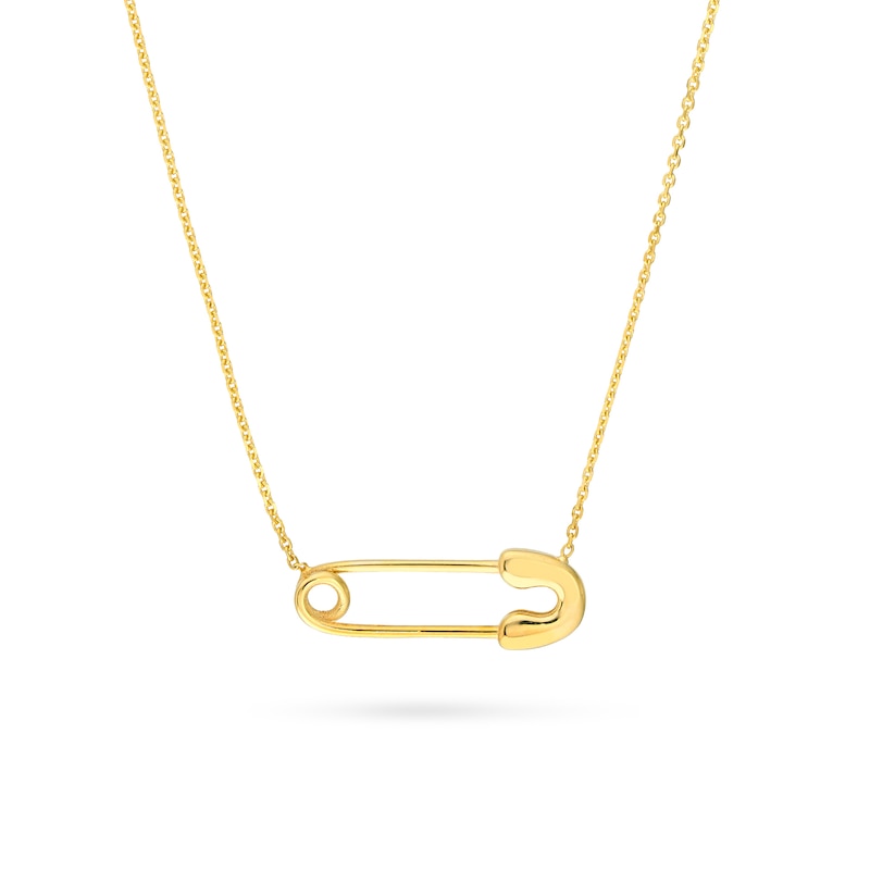 Main Image 1 of Safety Pin Necklace in 14K Gold